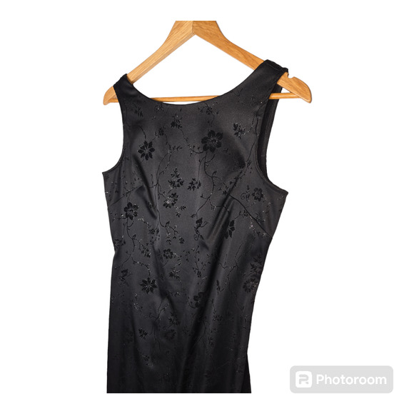 90's Y2K Byer too! Black Floral Whimsey Goth Vampire Formal Dress VTG Sz 11 - Picture 5 of 7